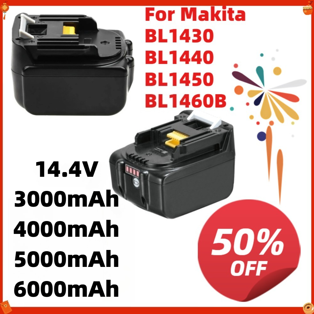 For Makita BL1430 BL1440 BL145 - 4S Lipo Battery 14.8V 6000Mah review and price
