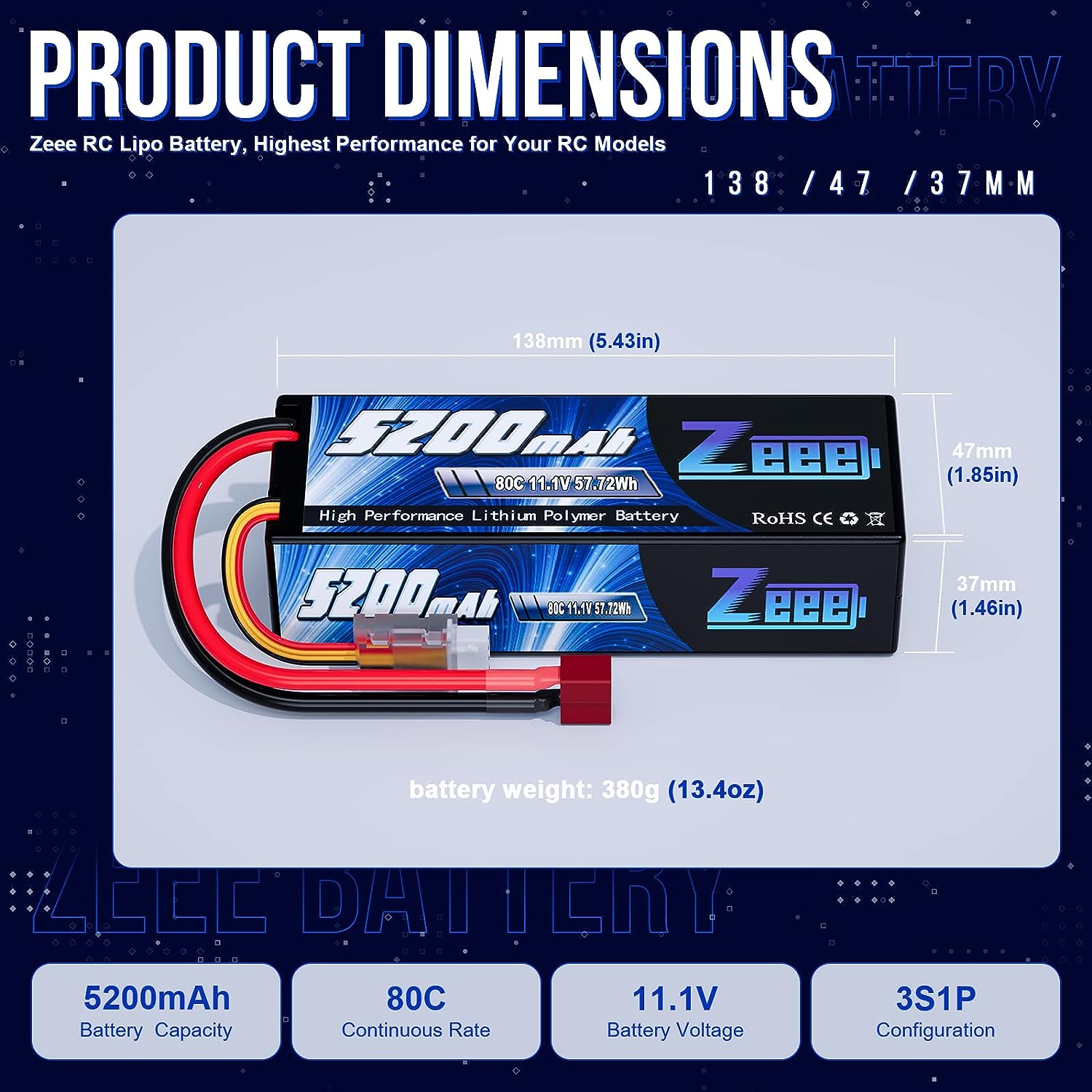 1/2pcs Zeee 3S 5200mAh Lipo Ba - 6S Lipo Battery 22.2V 5000Mah review and price