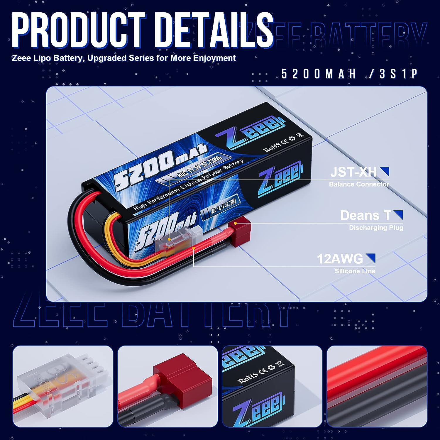 1/2pcs Zeee 3S 5200mAh Lipo Ba - 6S Lipo Battery 22.2V 5000Mah review and price